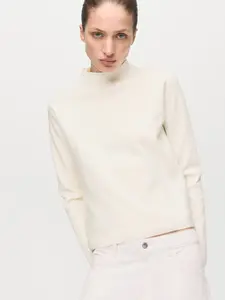 Mango Knitted sweater with perkins neck