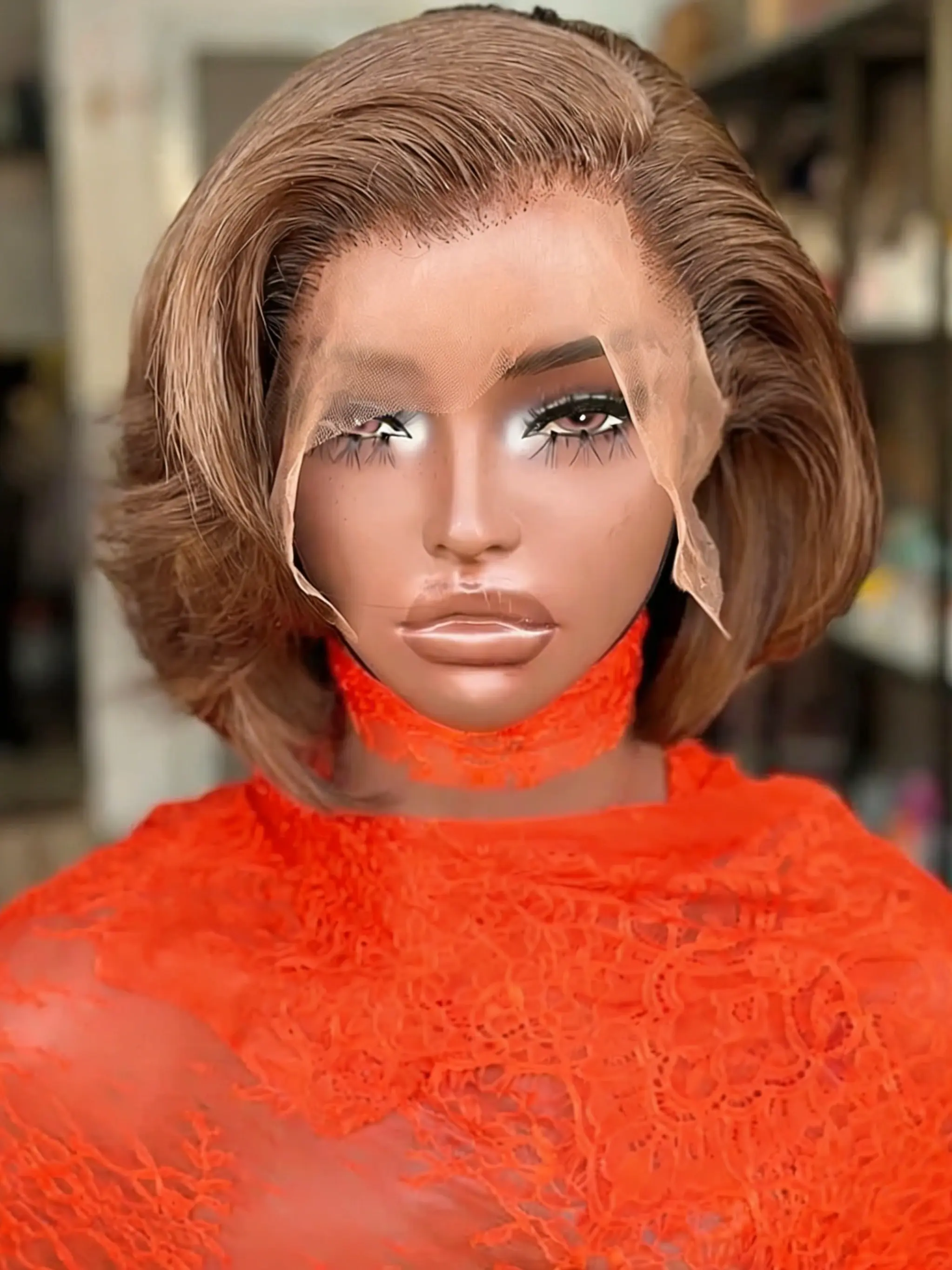 Glueless Bob Wig 220% Density Pre Plucked T Part Lace Front Human Hair Short Bob Wig Human Hair 220% 13x4 Lace Front Wigs Human  main image 2