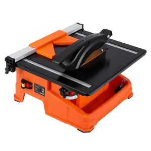 7-Inch Wet Tile Saw with Pure Copper Motor, Dual Speed 3450/6500 RPM, Adjustable 0–45° Bevel Cut, Built-in Water Reservoir, Precision Chip-Free Cutting for Ceramic Porcelain Stone Tile, Perfect for DIY & Professional Use