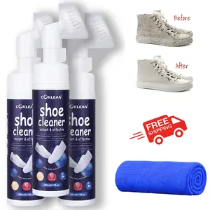 COKLEAN White Shoe Cleaner, 6.76 Oz  Kit with Brush and Towel, Sneaker Cleaner Work on Leather, Knit, Canvas, Suede, PU shoe Footwear Bedroom shoe  cleaner