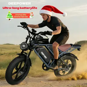 【Christmas Gift&DEEPOWER Ebike】1500W Beast Power,125Mile Range,UL 2849 Certified, 20" All-Terrain Fat Tires, 48V 60Ah Removable Battery, Quick-Charge Battery，Electric Bike for Adults,Full Suspension Electric Motorcycle onMountains/Snow/Sandy