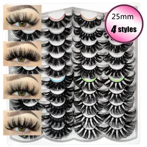 5D False Eyelashes (1 Box), 4 Styles Fluffy Curling Faux Cluster Lashes, Volumized False Eyelashes for Women and Girls Eye Makeup Enhancement, Fluffy Eyelash Clusters
