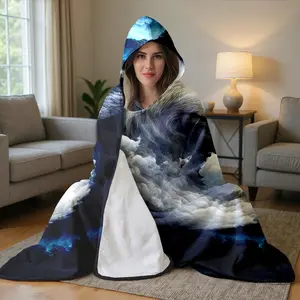 1pc Wolf Hooded Blanket, Flannel Wearable Magic Blanket, Soft Comfort Warm Wrap, Perfect for Home Leisure, TV, Reading, Gaming, Travel