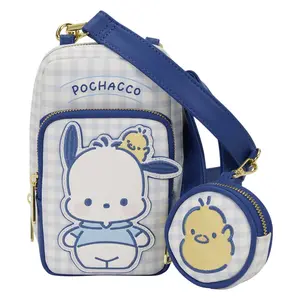 Sanrio Pochacco Gingham Cellphone Crossbody Bag with Coin Bag
