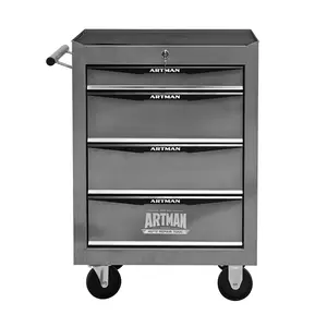 ARTMAN 4-Drawers Rolling Tool Cabinet with Detachable Top Toolbox Universal Lockable Wheels Protective Liner Auto Lock Metal Tool Storage Cart Tool Box for Garage Workshop