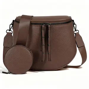 Women's 2025 Hot Item Portable Large-Capacity Waterproof Leather Pouch with Adjustable Strap Ideal for Outings Travel and Gatherings Compact Cosmetic Bag Perfect Gift