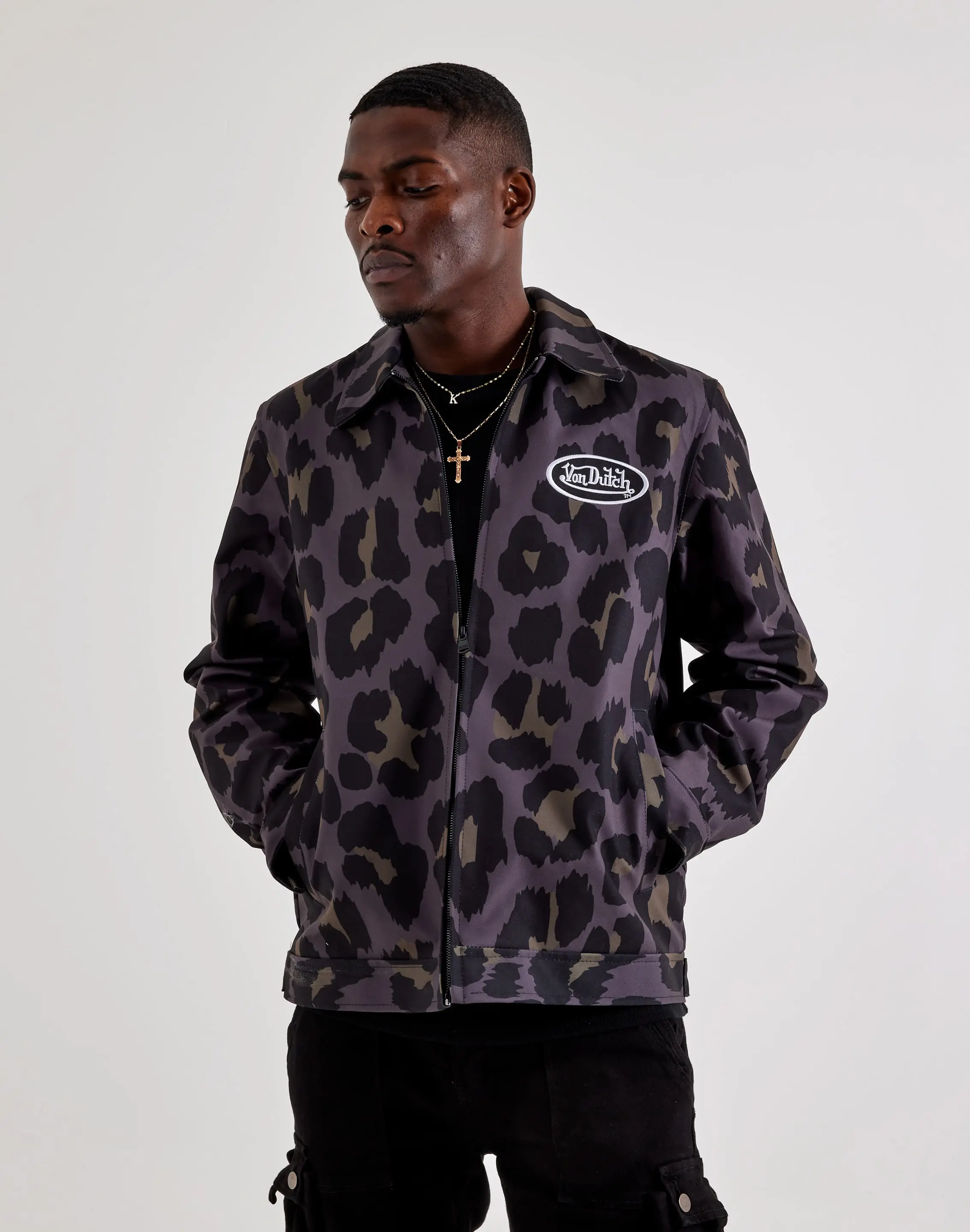 Mens Von Dutch Originals Animal Print Jacket
