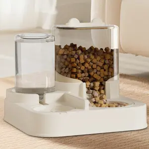 EcoJoy 2-in-1 Gravity Pet Feeder and Water Dispenser Set – Automatic Food & Water Station for Cats & Small Dogs, No Electricity Needed, Fully Detachable & Easy to Wash, Compact & Mess-Free Design