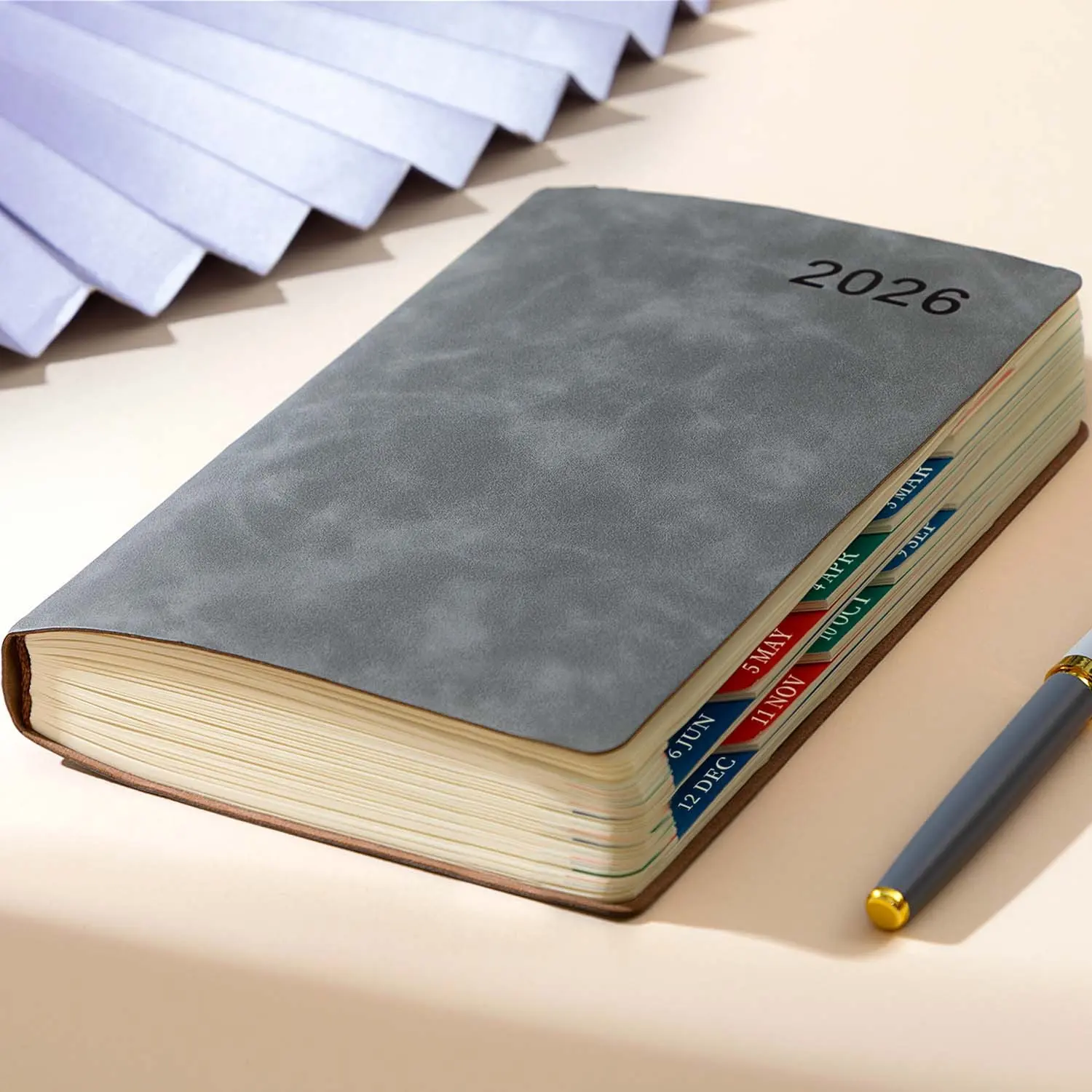 2026 Brave Deer Self-Discipline Planner Notebook, Blue Elegant Design, Monthly & Weekly Layout, Portable Compact Size, Time Management, Productivity Planner