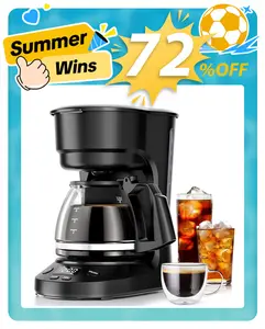 XBEAUTY 5-Cup Drip Coffee Maker, 24H Programmable Timer, 25oz Water Reservoir, Delay Brew, Keep Warm Plate, Auto-Shutoff, Reusable Filter, Overheat Protection - Ideal for Home/Office (Black) summerwins