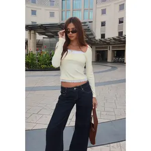 Joana Layered Lacey Henley Top