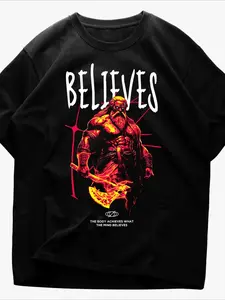 Warrior TShirt Streetwear Athletic Fit Black Mens Gym Muscle Graphic Tee Bold Design Summer Short Sleeve Apparel for Men Unisex Mens Womens Casual Tees Summer Tops