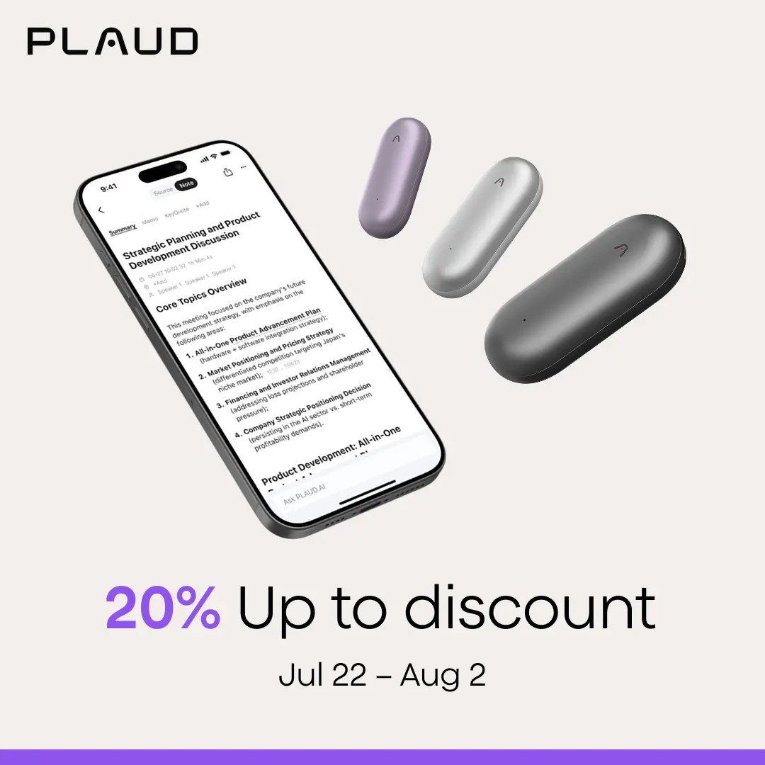Plaud NotePin / NotePin S Wearable AI Voice Recorder, One-Touch Clip Recording, AI Transcription for Meetings, Interviews & Daily Work, Useful Gadget & Gift for Him or Her