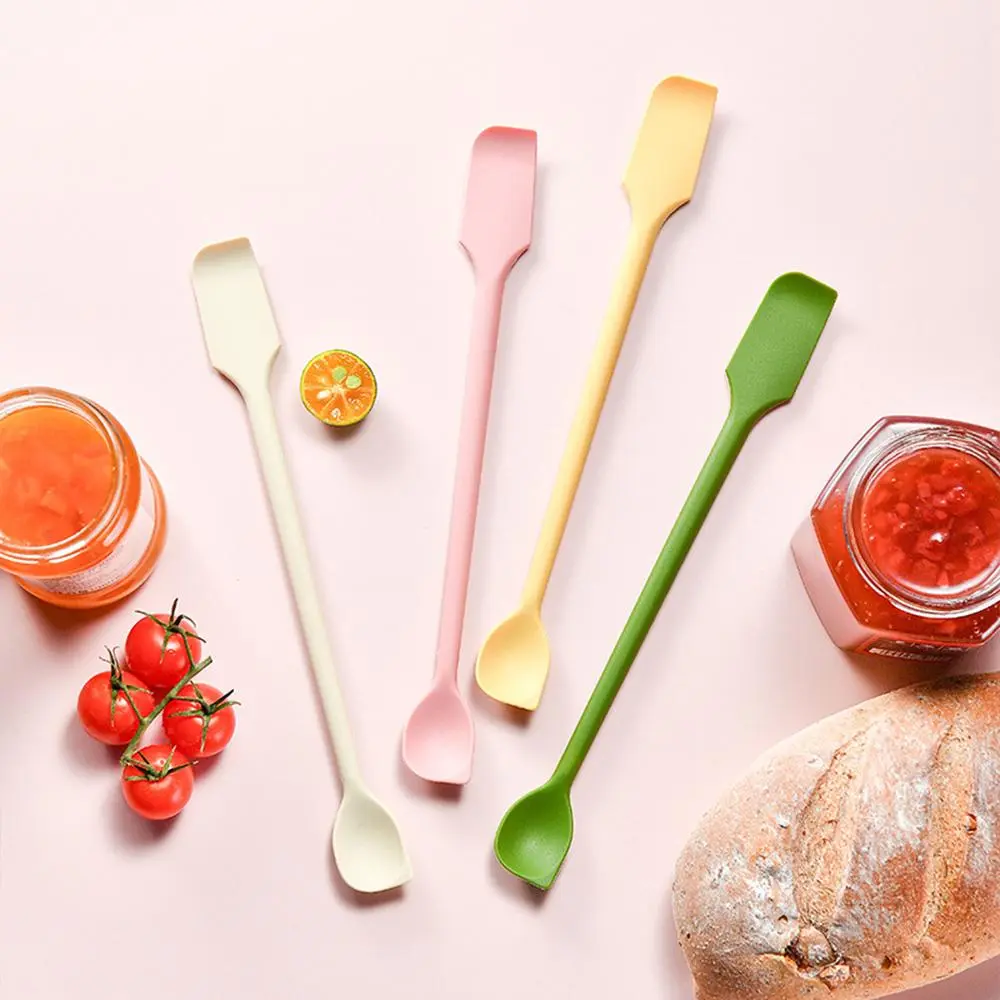 Silicone Mini Spatula Set, 4 Counts/set 2 in 1 Double Ended Jam Spatula, Baking Spatula, Kitchen Baking Tool Baking Utensils Supplies Baking Accessories Kitchen Baking Gadget for Home Use
