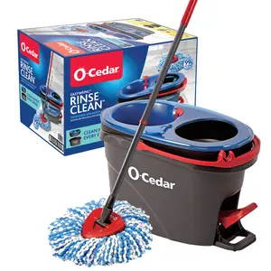 O-Cedar RinseClean Spin Mop for Cleaning, Featuring 2-Tank System and Microfiber Mop Head