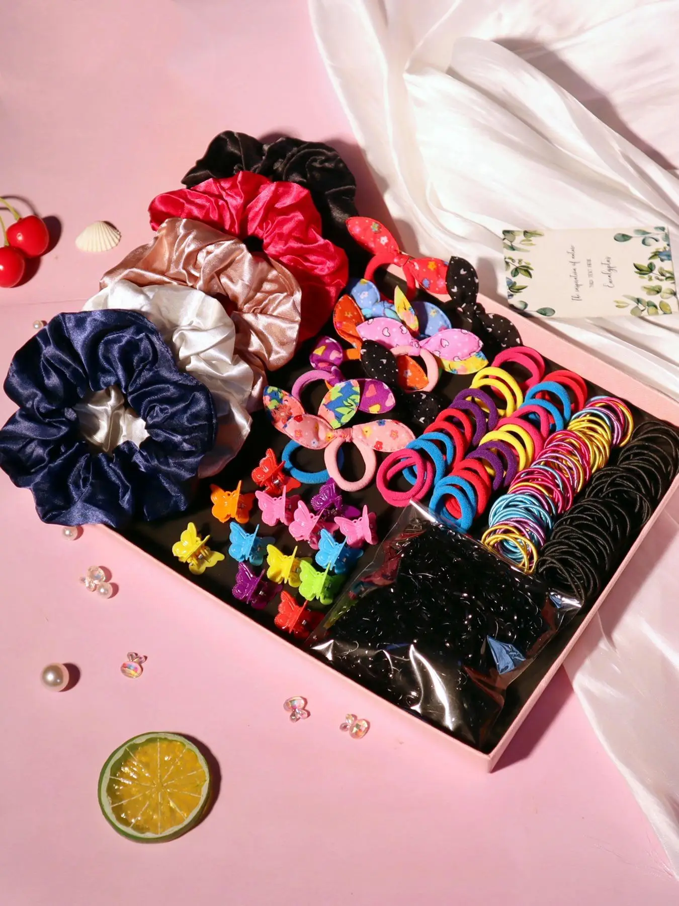 Summer 2024 Cute Colorful Hair Accessories, Including Scrunchies & Hair Ties & Rubber Bands & Hair Claws Set for Women & Girls for Daily Use