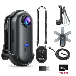Action Camera Thumb Tiny Magnetic Hands-Free Wearable Helmet Cam POV 1080P 32GB 360° Clip 120° Wide-Angle 90Min Waterproof, Recording for Cycling Motorcycle Vlogging Pets Mini Portable Mount Anywhere Spring Clip Gift for Boys Girls TikTok Creator