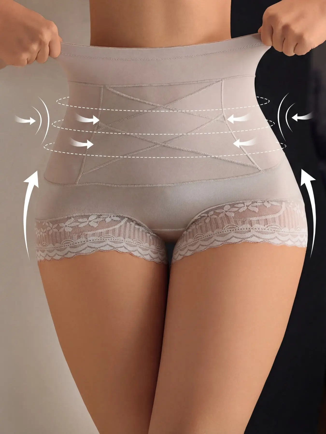 3ps Women's high-waisted abdominal pants breathable thin section waist corset body shaping pants Control Abdominal Fat And Shape Slender Waist Slimming Underwear Shapewear