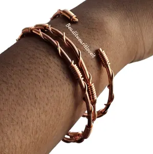 Pure Copper Bangles, Style #1, Adjustable Copper Stacking Bracelets[Made-to-Order]