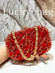 Elegant Rhinestone Handbag for Women, Shiny Party Embellished Clutch Bag with Diamond Chain, Perfect for Evening Parties, Weddings, Formal Events, Evening Clutch Purse