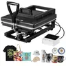 VEVOR 15x15 in 8-in-1 High-Pressure Sublimation Heat Press Machine, Custom Making Tool for Beginners, Fast Even Heating, Patented Design, Temp-Time Control, HTV+Subli Ready, Black (for T-Shirts, Caps)
