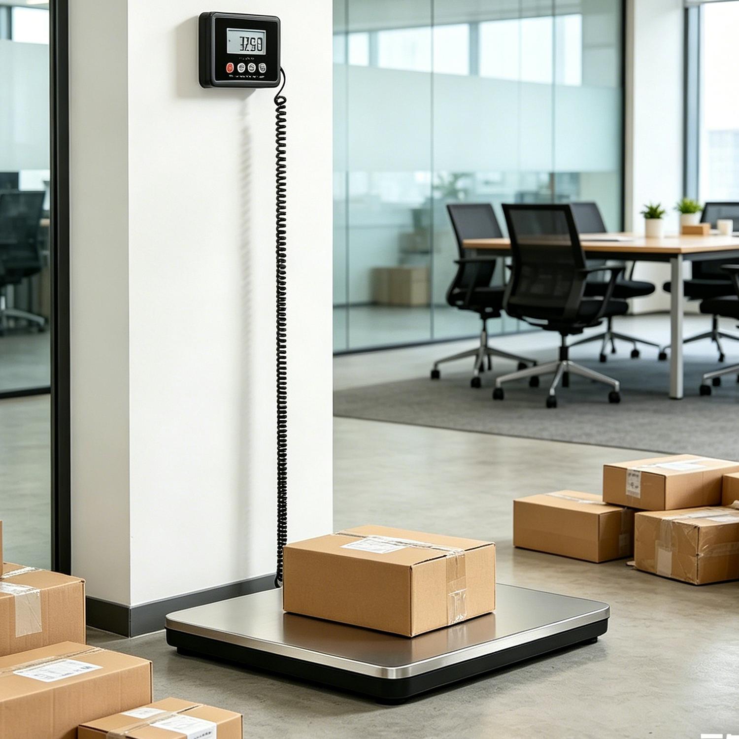 440lb/200kg Postal Shipping Scale with 10g High Accuracy, Stainless Steel Platform Digital Scale with Hold/Tare, Portable Parcel Courier Express Luggage Pet Scale for Small Business Packages, Battery & AC/DC Adapter