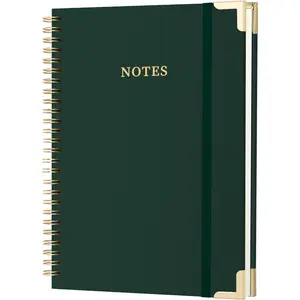 A4 Large Spiral Notebook Journal, (8.5x11'') 100 Pages Linen Hardcover College Ruled Journaling For Work & Note Taking Thick Spiral Journal For Writing Daily Journal For Women & Men- Green