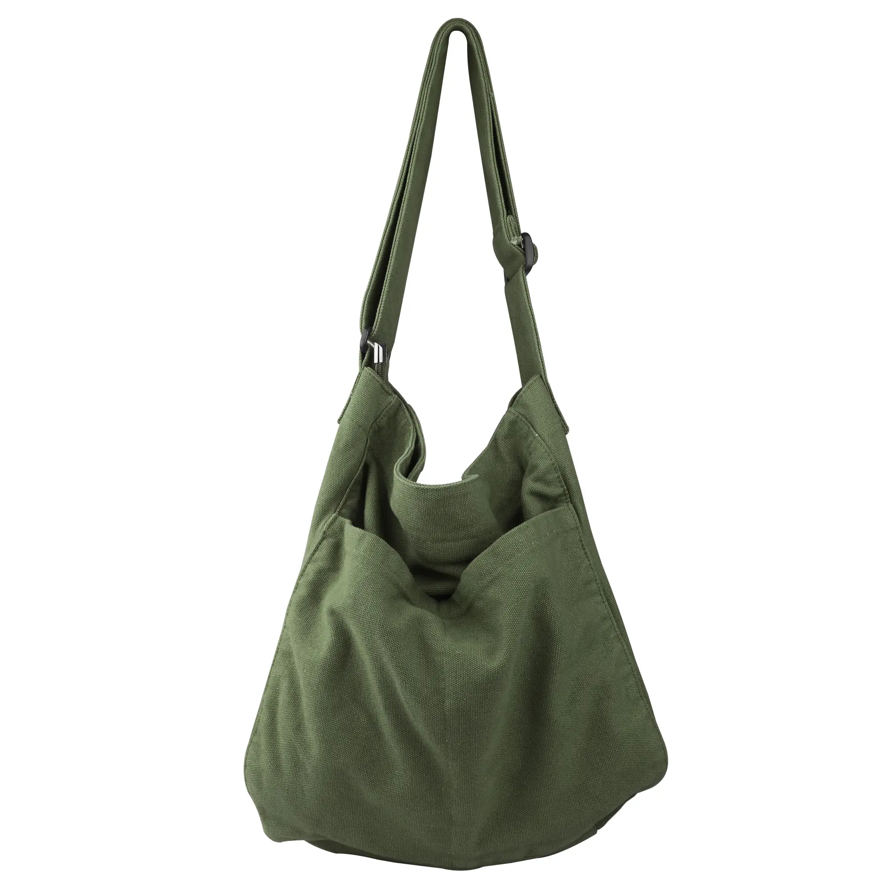 Canvas Hobo Crossbody Shoulder Tote Bag for Women and Men W/Multi-pocket Casual Purse Messenger Bags Travel Work