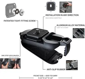 PGYTECH Beetle Camera Clip with Plate Camera Quick Release System for Sony, Nikon, Fuji, DSLR Action Camera Backpack Camera Strap Mount