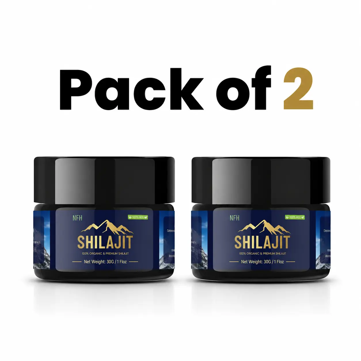 30g (Pack of 2) of NFH Pure Organic Himalayan Shilajit – Pocket Companion, Premium Gold-Grade Resin for Men & Women, Lab Tested for Purity, Packed with Fulvic Acid & 85+ Trace Minerals to Power Vitality, Immunity, and Peak Performance.