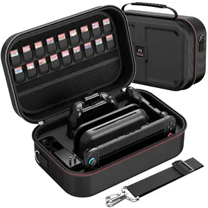 Carry Case Compatible with Nintendo Switch 2,with 18 Games Cartridges,Waterproof and Dustproof Travel Case for Switch 2 and Switch 2 Accessories,with Handles and Shoulder Straps