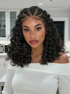 16 Inch Long Body Wavy Wigs for Women, Gorgeous Fluffy Wigs with Baby Hair, Synthetic Lace Front Wigs for Party, Daily Use