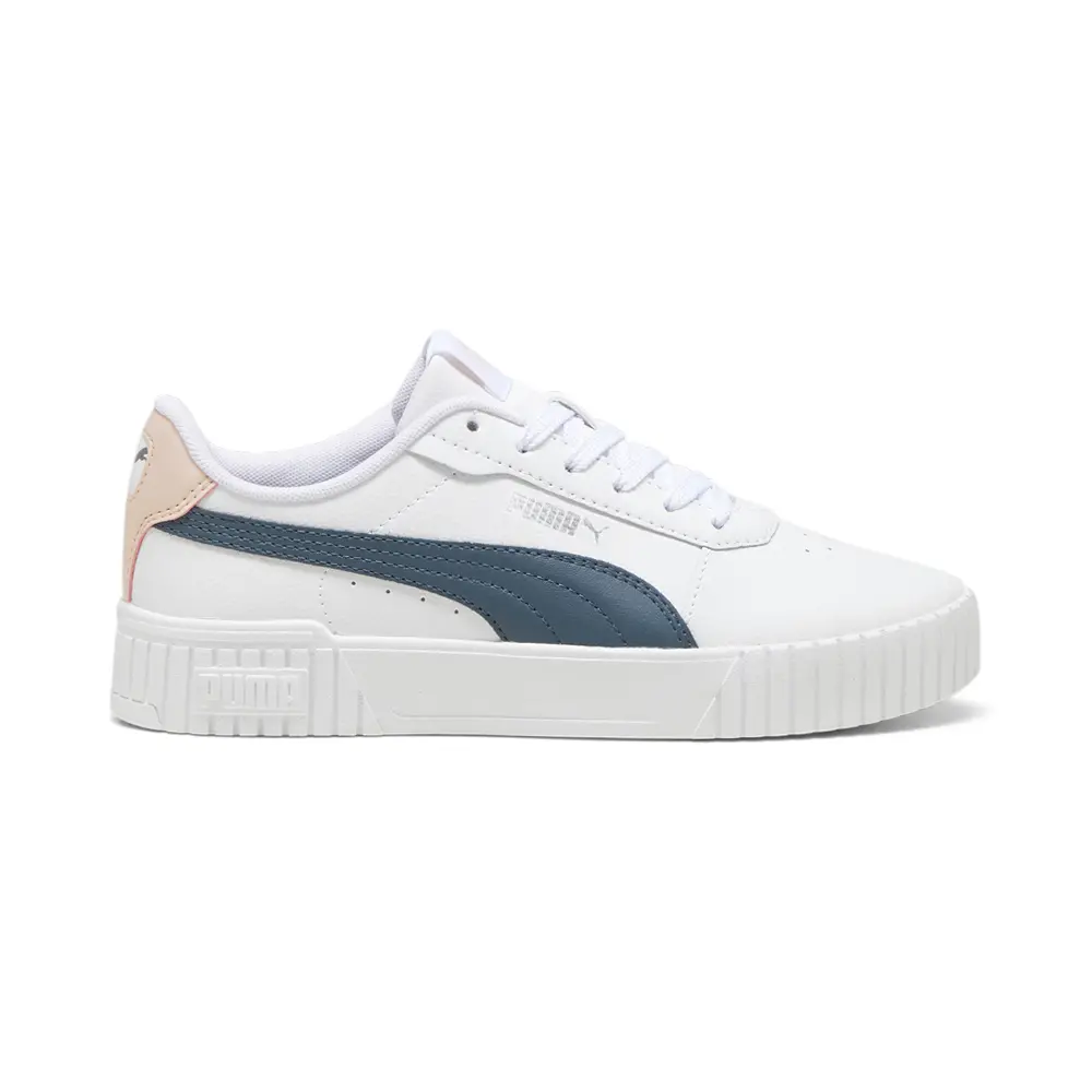 PUMA Womens Carina 2.0 Perforated Platform Sneakers Shoes Casual - White PUMA Womens Carina 2.0 Perforated Platform Sneakers Shoes Casual - White
