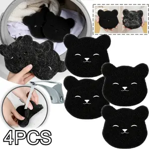4 pieces of washing machine sticky sponge, reusable pet hair removal sponge, anti-tangling cleaning sponge, hair removal tool, washing machine fluff collector, cleaning