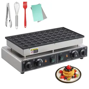 【GARVEE】50Pcs Mini Dutch Pancakes Maker Machine, 1.8" Diameter Commercial Non-stick Electric Muffin Maker, Mini Pancakes Maker for Home Kitchen Restaurant
