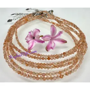 6 PCs 2mm Natural Sunstone Anklets Crystal Healing Energy