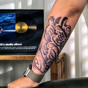 6 Sheets Large Temporary Tattoos for Men Fake Tattoos with 1 Mexican Style Font Element & 5 Random Styles Lasting 7-15 Days Long Lasting Temporary Tattoo Arm Herbal Tattoo Stickers Tatuajes Temporales Realistic Temporary Tattoos