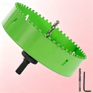 Carbide Grit Hole Saw 6-1/8 Inch for Recessed Light Cutouts, Cuts Stucco, Old Plaster, Drywall, Cement Board with 1-1/2 Inch Depth, 3X Longer Life, Upgraded Concrete Hole Cutter