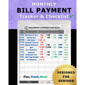 Ultra Large Format Monthly Bill & Expense Tracker: Plan, Track, Save!: Senior-Friendly Design with Debt and Subscription Trackers, Savings