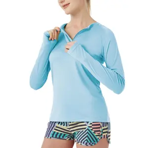 SG EDGE Women's 1/4 Zip Sun Shirt - Long Sleeve UPF 50+ Sun Protection Rash Guard, Quick Dry Lightweight for Gym, Hiking, Swimming,  Protection Rash Guard, Quick Dry Lightweight for Gym, Hiking, Swimming, Mother's Day Gift