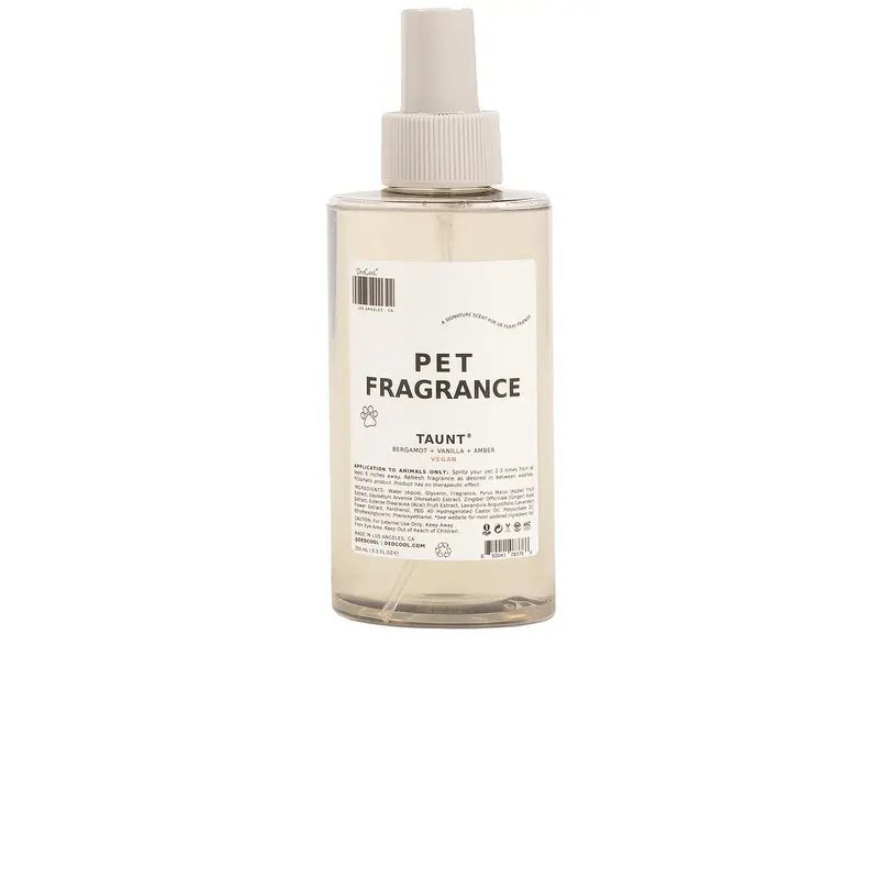 DedCool Pet Fragrance 01 "Taunt" Vegan 8.5 oz Odor Eliminator - Animal Deodorizer with Amber, Vanilla, Bergamot, Cassis, Fast Coat Refresh, Wet/Dry Safe, Easy Between-Bath Use for Dogs & Cats