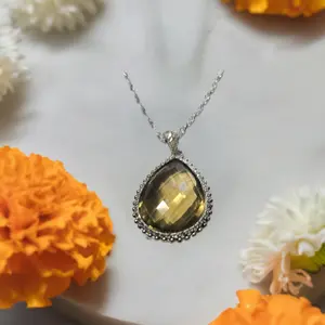 SMOKY QUARTZ STERLING SILVER NECKLACE
