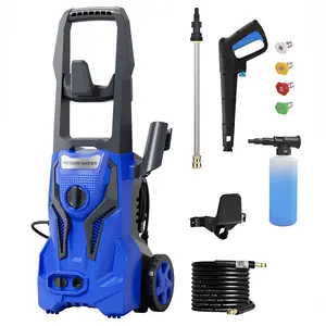 Electric Pressure Washer, 4200 PSI 2.0 GPM Power Washer Electric Powered with 25 FT Hose Reel 4 Interchangeable Nozzle & Foam Cannon, for car, home, driveway, yard, outdoor, gutter, pool, brick Cleaning