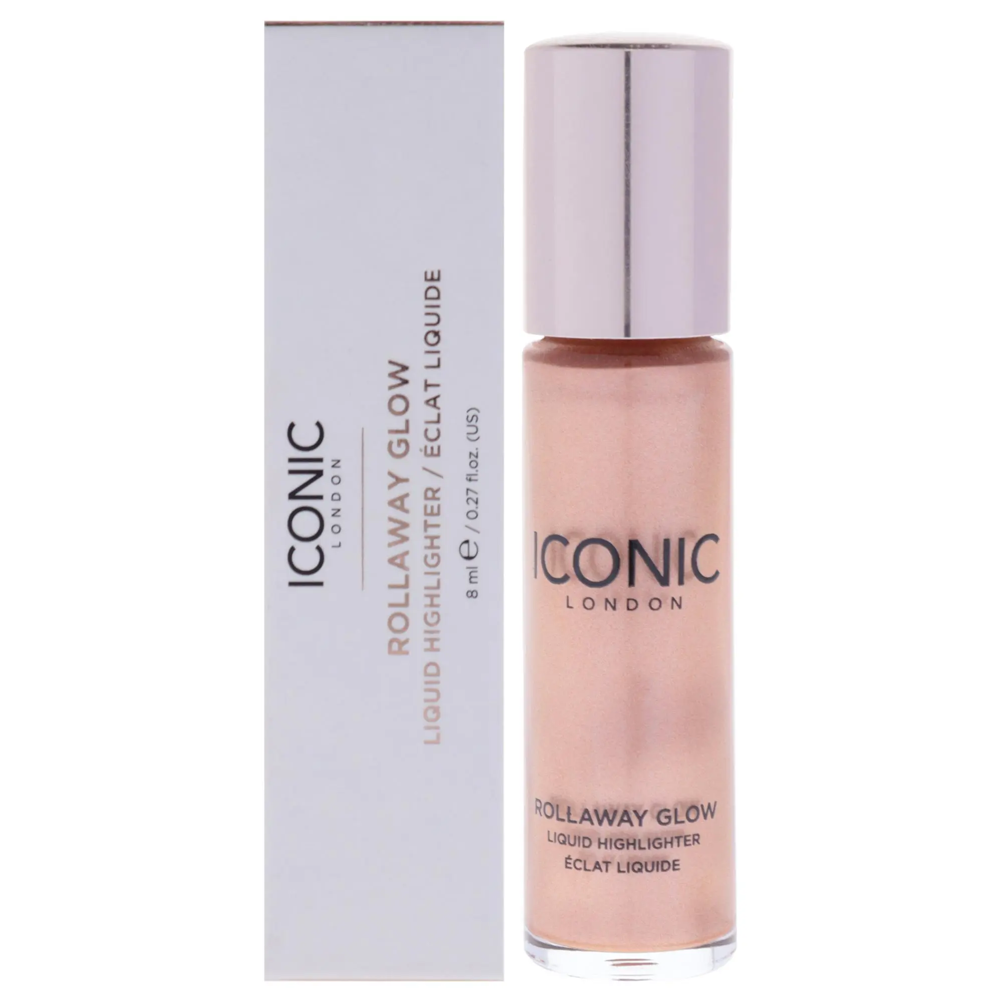 Iconic London Rollaway Glow Liquid Highlighter - Peach Paradise, Women's Makeup, 0.27 oz