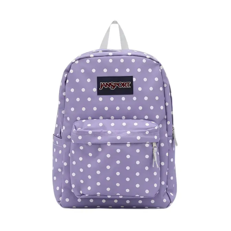 Aesthetic Pastel Purple Polka Dot JanSport Backpack Oversized Storage College Bookbag Trendy Street Backpack