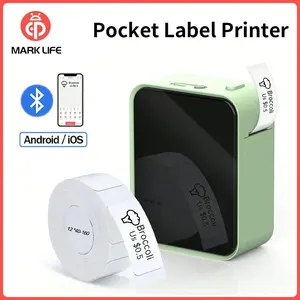 Marklife P15 Mini Portable Label Printer, Self-Adhesive Thermal Printer, Pocket Size Bluetooth-compatible Label Maker, Inkless Name Tag Printer