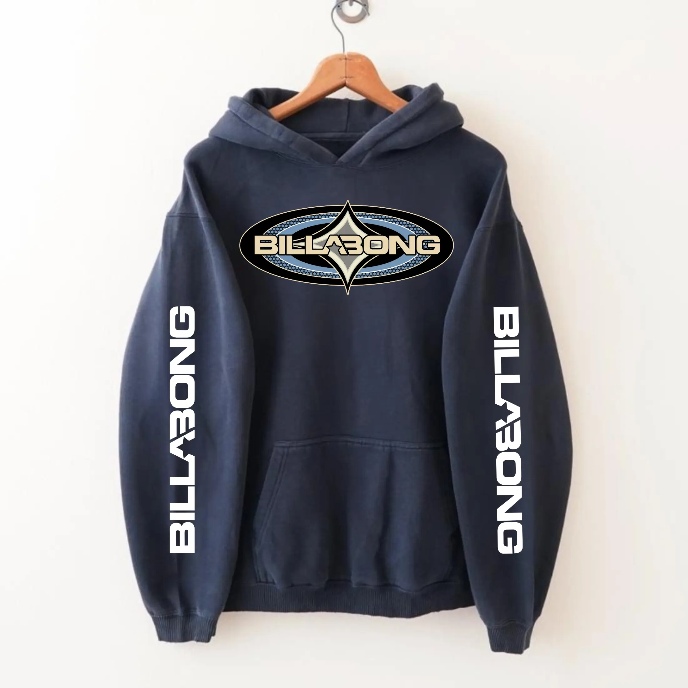 Y2K Billabong Surfboard Print 2 Hand Hoodie, High-Tech Printing, Cotton Fabric, Comfortable & Durable, Best Sellers, Hoodie For Women, For Men