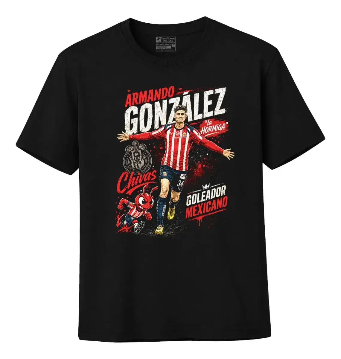 Chivas Guadalajara Soccer T-Shirt, Vintage Goat Graphic Tee, Mexican Football Fan Shirt, Red White Blue Streetwear Top, Chivas Pride Casual Unisex Shirt