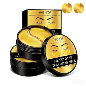 EELHOE 24K Gold Nourishing Eye Masks, Moisturizing Eye Mask, 120 pieces in two-box set, gently penetrates to hydrate and moisturize, nourishes and firms fine lines around the eyes, relieves puffiness and dryness from staying up late