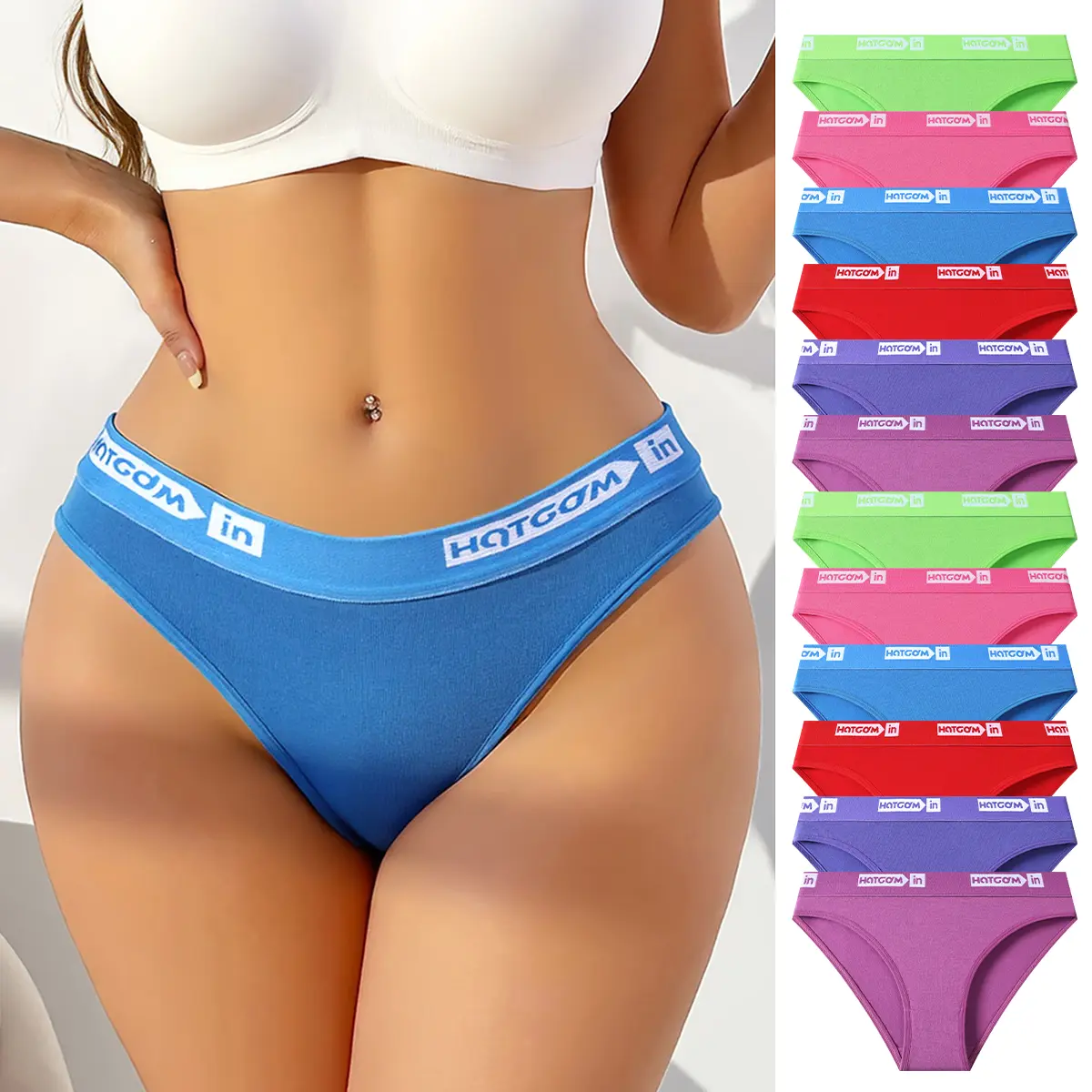 Hotcom Women's Cotton Hipster Panties 5/6/10PCS Full Coverage Stretch, Bridal Soft Breathable Casual Soft Underwear for Women, XS L Fit Activewear Sports Clothes Cotton Underwear for Everyday Use,